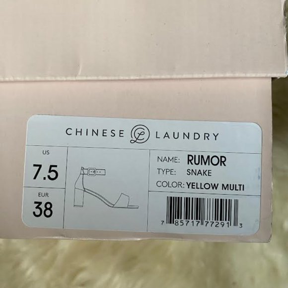 NIB $75 CHINESE LAUNDRY Women 7.5 Natural SNAKE Animal Print Rumor Heeled Sandal - Picture 10 of 14